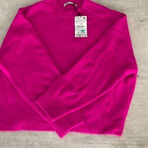 Zara Fuchsia Crew Neck Sweater